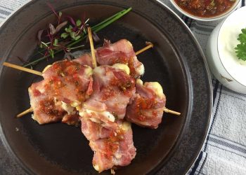 Skewers with Bacon and Halloumi