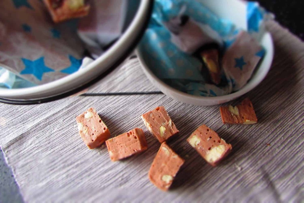 Easy Homemade Nougat made with Marshmallows and Flavoured with Chocolate