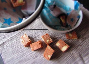 Easy Homemade Nougat made with Marshmallows and Flavoured with Chocolate
