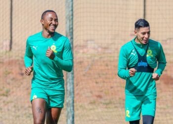 Lebohang Maboe and Gaston in training at Sundowns